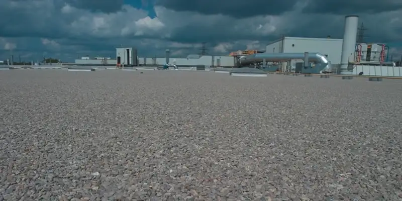 A LaFleche Roofing crew's completed low-slope commercial roof
