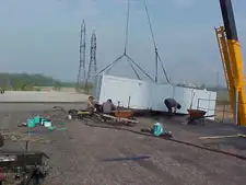 Rooftop HVAC equipment installed and flashed into the roof