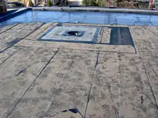 Completed flat roof replacement on an industrial building